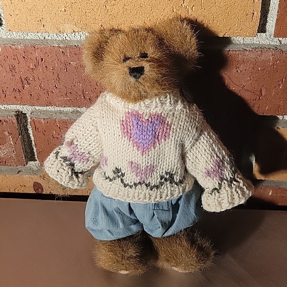 Boyds Boy Bear with Heart Sweater & Jeans 8" plush
